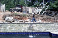 Swimming Pool Retaining Wall